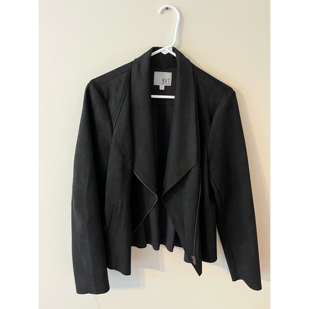 Kut from the Kloth black suede moto jacket